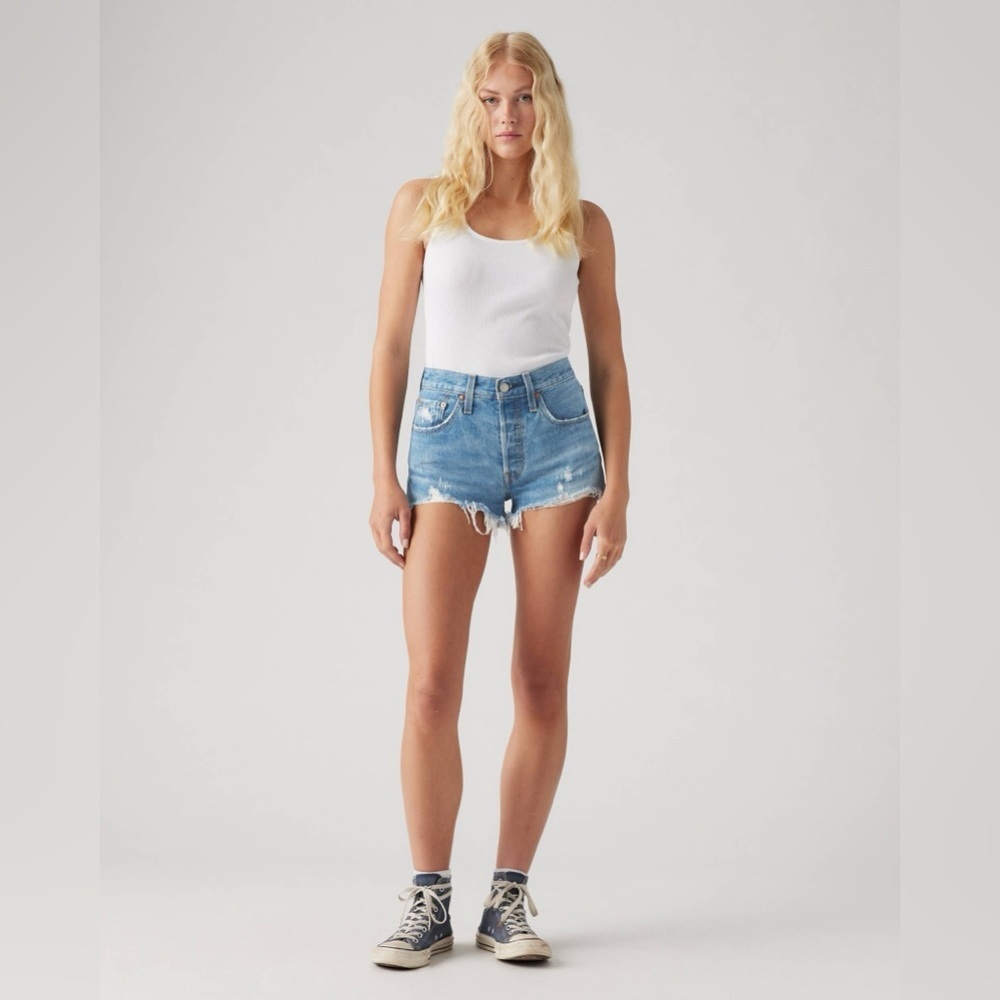 Levi’s 501 High Rise Denim Shorts Blue W25
